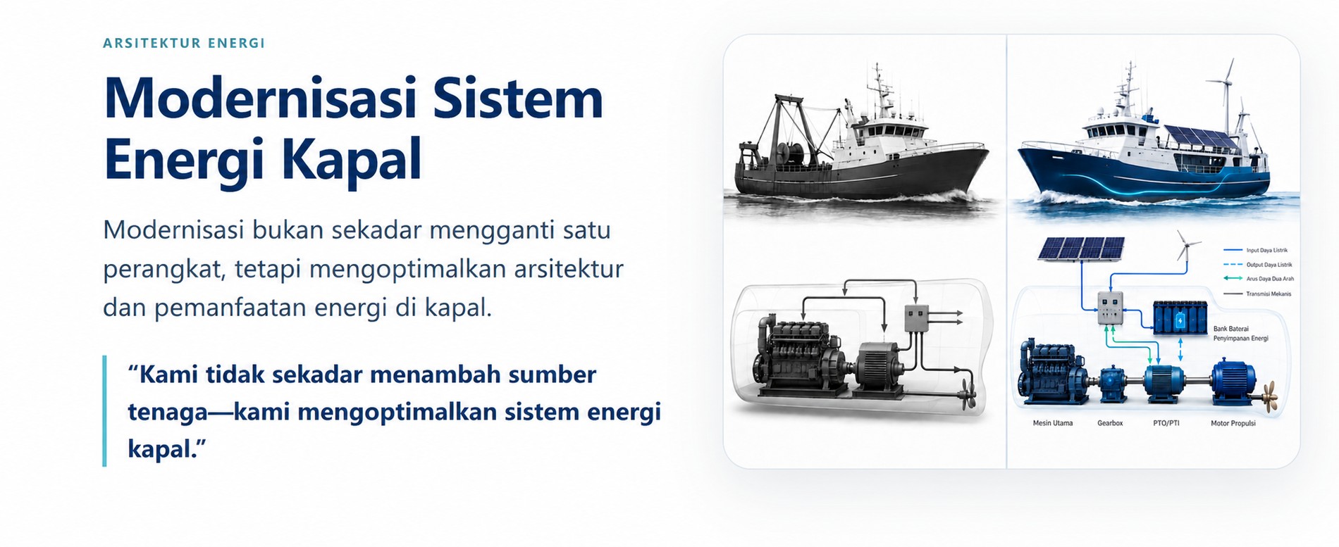 Conventional and hybrid marine energy system comparison